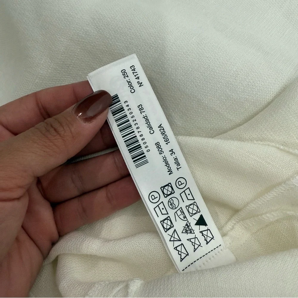 NWT Massimo Dutti Wide Leg Pleated Trousers White Size‎ 2 Minimalist Elegance - Picture 12 of 13